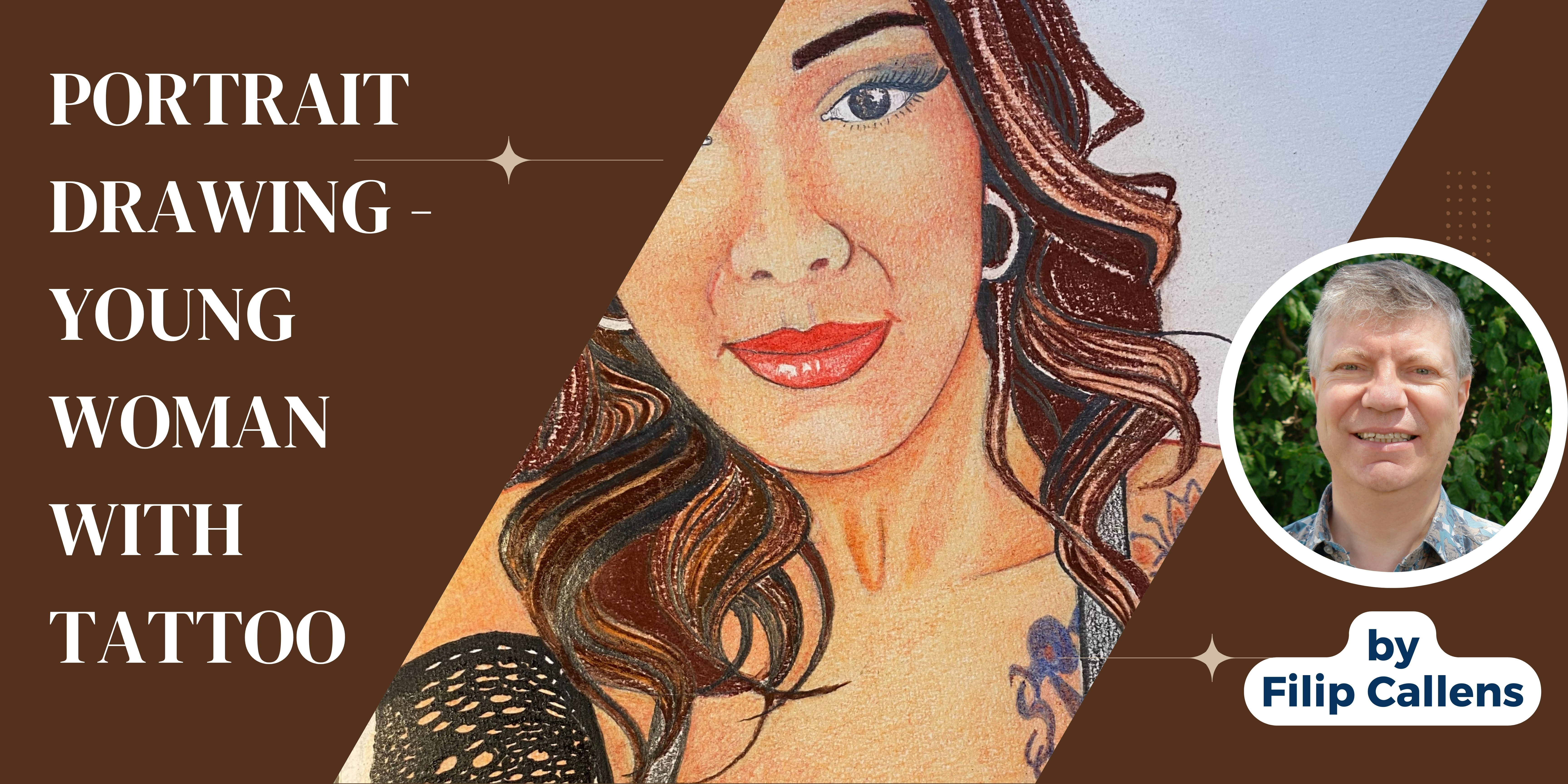 Portret tekenen – Jonge vrouw met tattoo