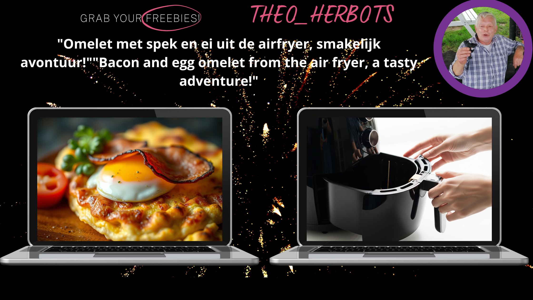 “”Omelet met spek en ei uit de airfryer, smakelijk avontuur!” ||”Bacon and egg omelet from the air fryer, a tasty adventure!”